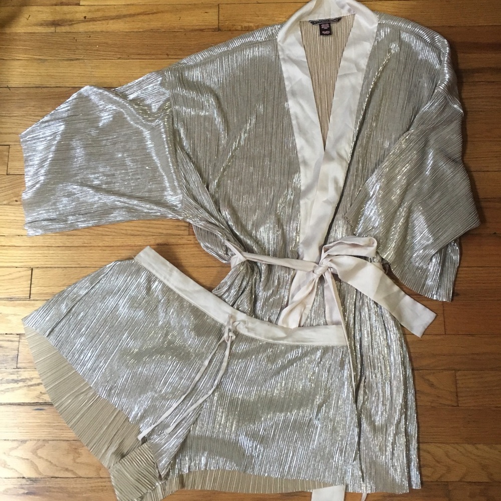 Victoria’s Secret Gold Robe and Shorts